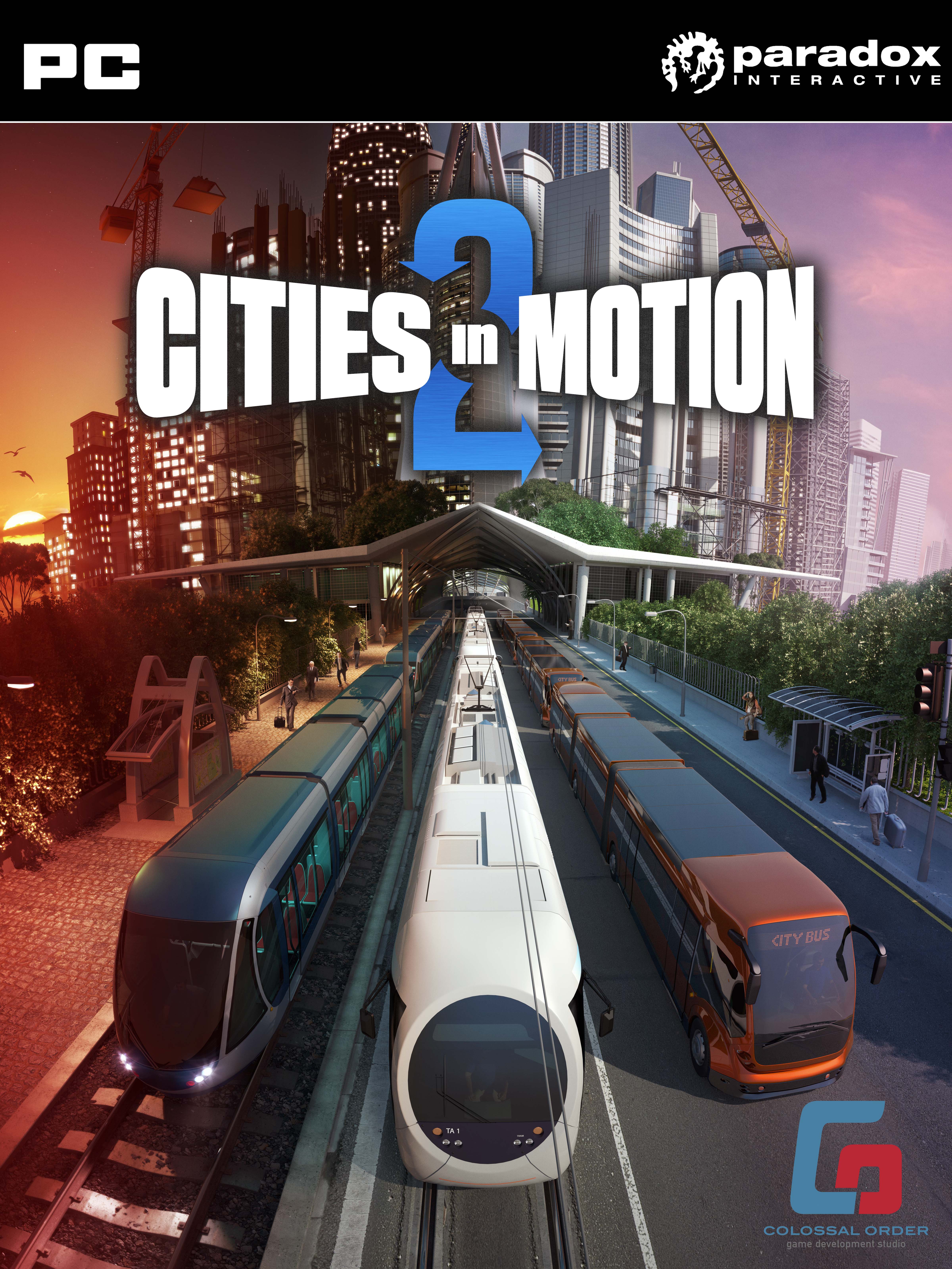 Cover des Spieles mit Zug, Straßenbahn und Bus