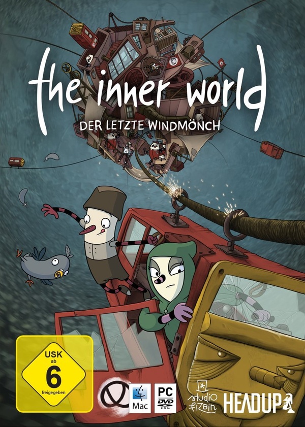 Cover: Ein paar Comicfiguren in einer Seilbahn, darüber der Titel des Spiels.