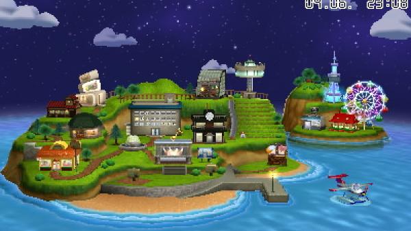 Screenshot von "Tomodachi Life" mit Ansicht der Insel