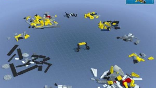 Screenshot: Lego liegt verstreut in einem Raum. 