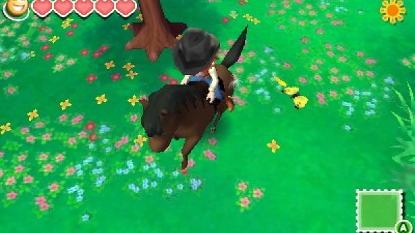 Screenshot: Der Farmer reitet sein Pferd.