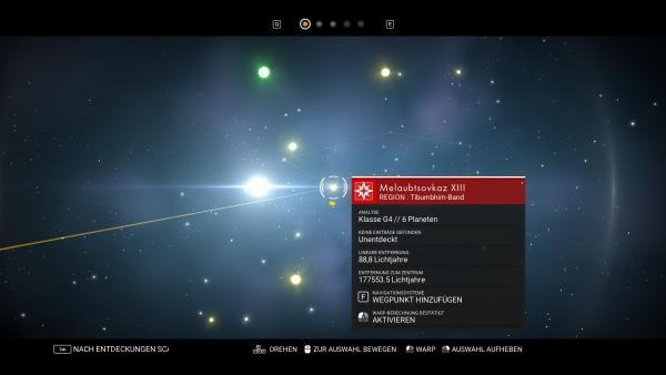 Screenshot: Übersichtskarte der Galaxie.
