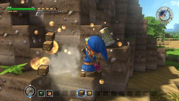 Screenshot: Spielcharakter baut Steine ab