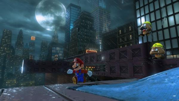 screenshot: Mario wird vom zwei Gumbas verfolgt.