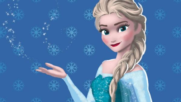 Screenshot: Porträt von Elsa mit Schneeflocken