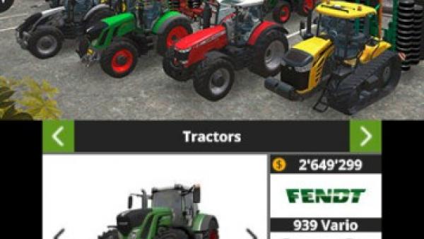 Screenshot: mehrere Traktoren verschiedener Marken