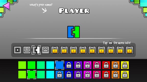 Screenshot, der einige Spielformen und Farben zeigt