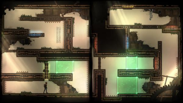 Screenshot: Ein Level mit Hindernissen und Zacken.