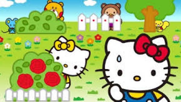 Verschiedene Hello-Kitty-Figuren verstecken sich