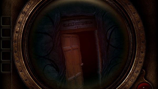 Screenshot von "The Room Two" mit einer halboffenen Türe